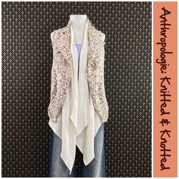 NWTs Anthro “Caprea Marled Vest” by Knitted & Knot - Picture 1 of 16